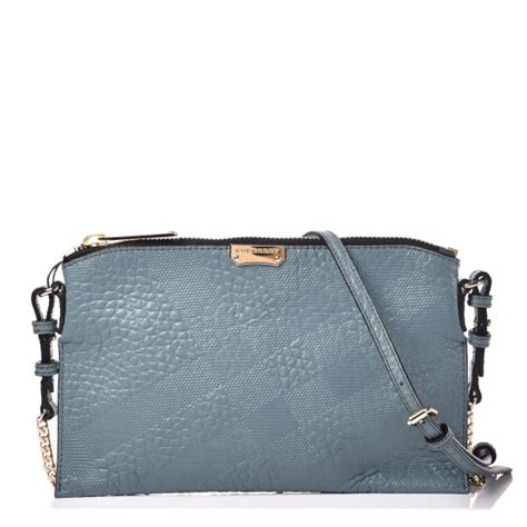 Signature Grain Peyton Embossed Check Crossbody In Celadon 